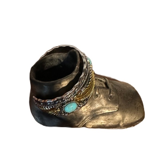 Silver tone faux turquoise bracelet. You would never know it! Nice and weighted - Picture 3 of 11